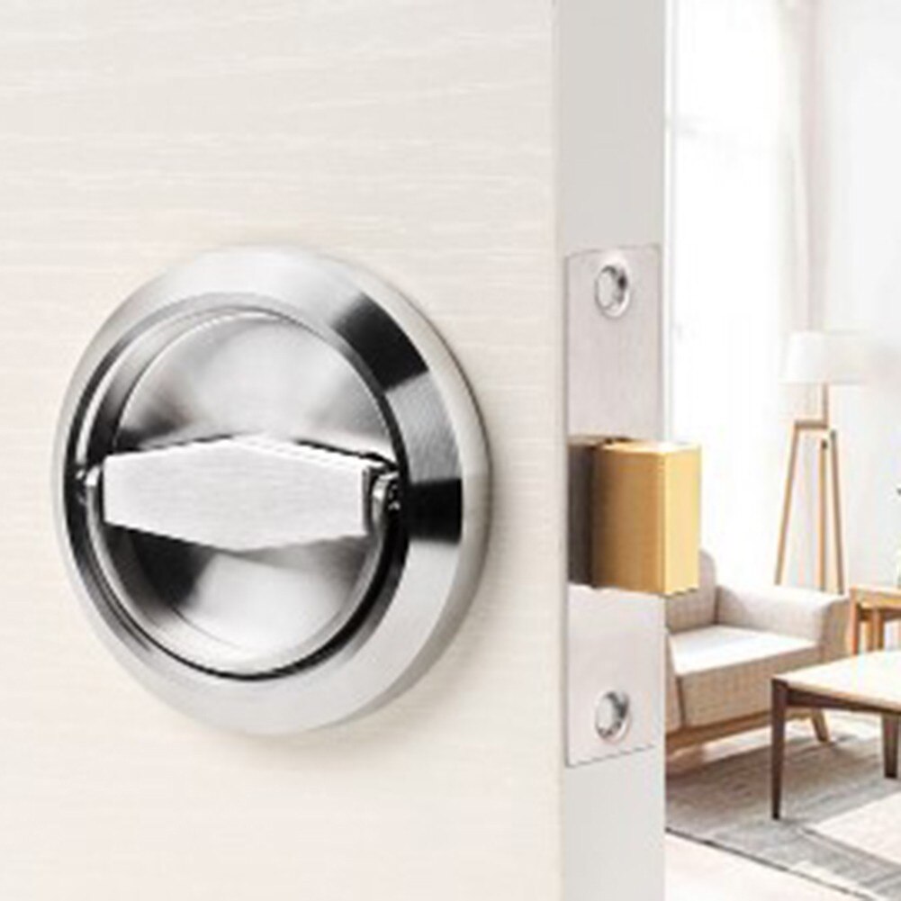 Double-sided Door Lock Stainless Steel 304 Recessed Invisible Handle Home Safety Hidden- Door Pulls Fire Proof Locks Set