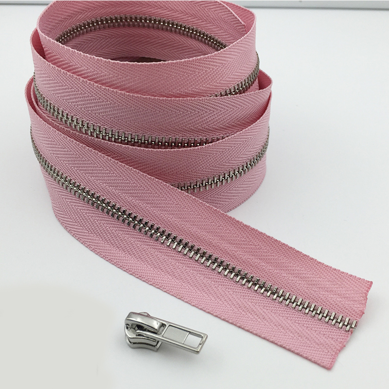 1 meter milieuvriendelijke 3#  metalen ritsen zonder schuif voor kleding portemonnee tas rits reparatiesets rugzak doe-het-zelf naai accessoires: Rozezilver