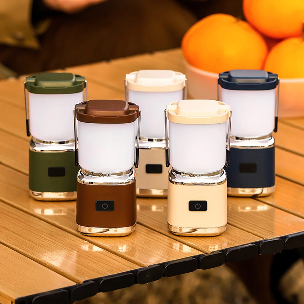 Luce ricaricabile per tenda da campeggio Lanterna portatile a portato Luce d'atmosfera retrò con gancio sospeso Torcia di emergenza