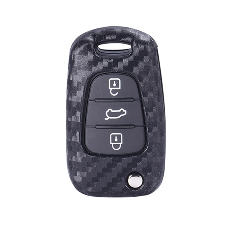 ontto Sleutelhanger Case Fit voor Toyota Flip Vouwsleutel Afstandsbediening Carbon Patroon Autosleutel Cover Shell Protector voor Camry RAV4, Type-a- sleutelhanger Zwart, Type-A-Keychain Black