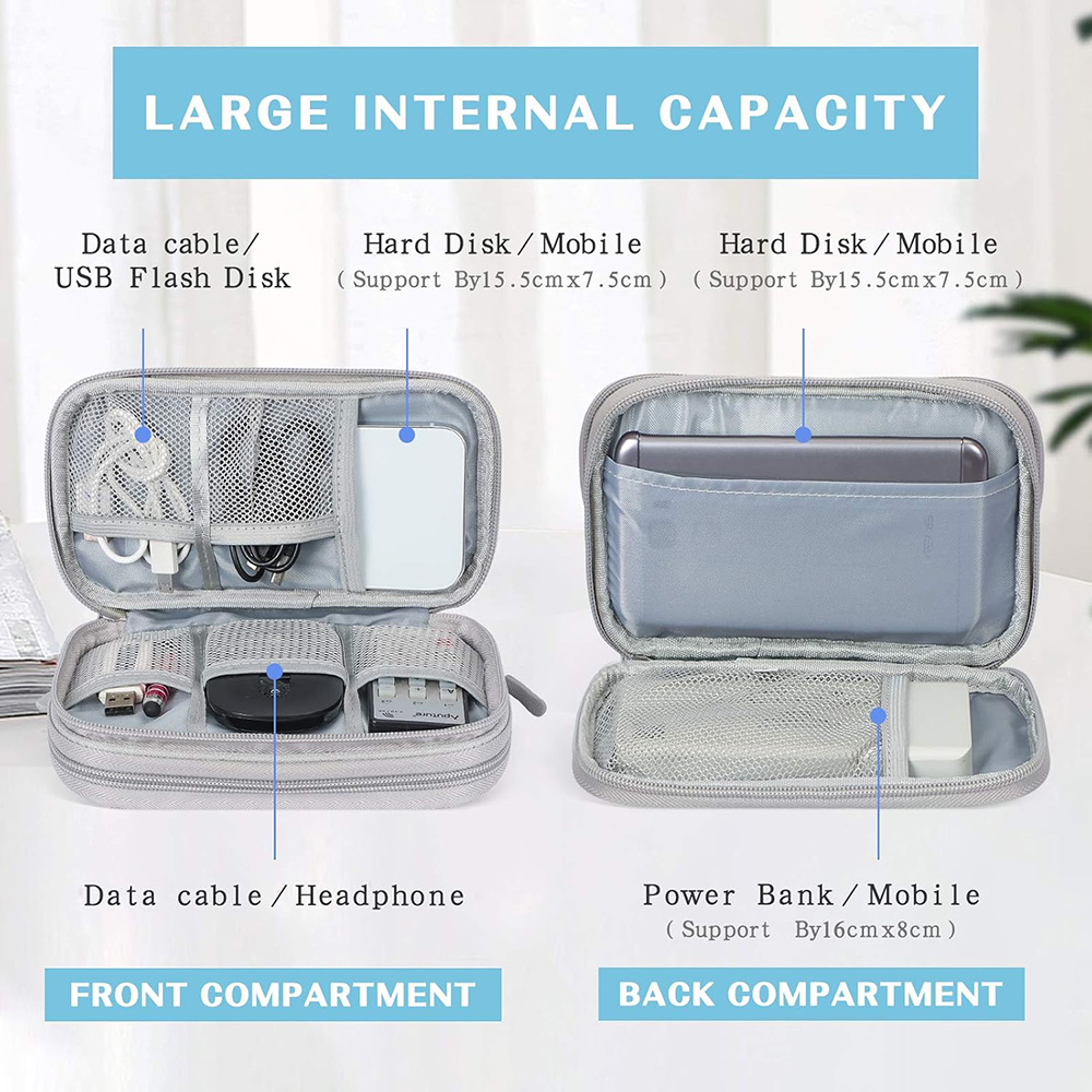 Waterproof Carrying Pouch Electronics Organizer Bag Travel Bag Universal Cable Organizer Electronics Storage Bag Accessories