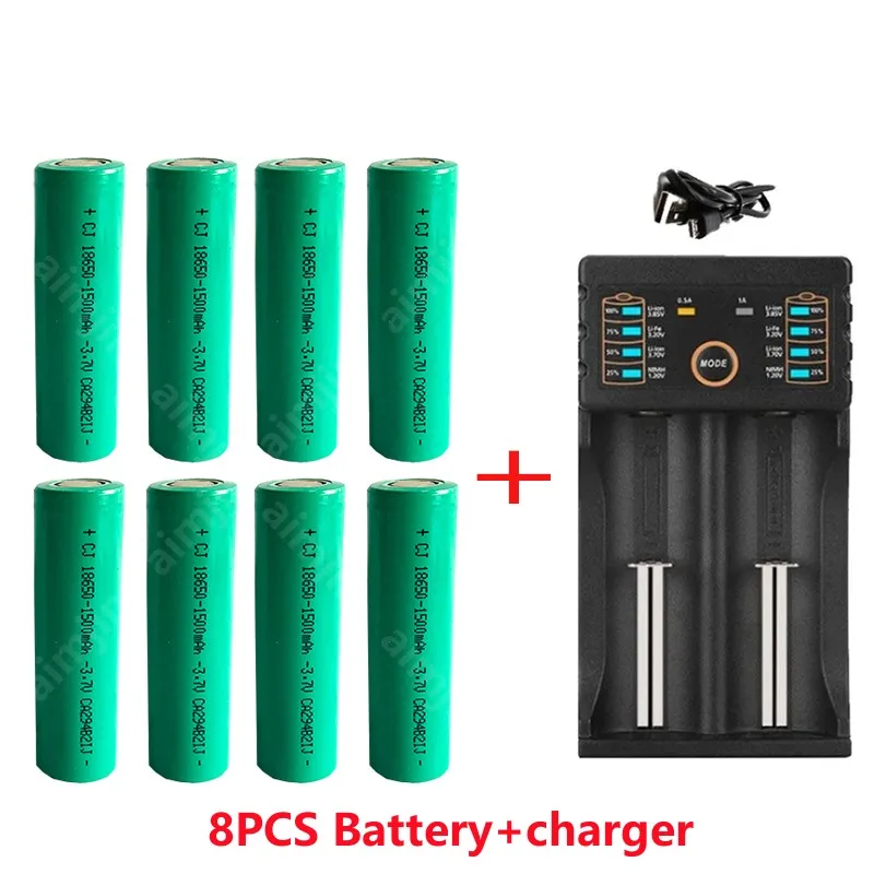 Batería recargable de iones de litio de alta capacidad, 18650, 3,7 V, 1500mAh, para linterna, lámpara de cabeza, walkie-talkie: Naranja