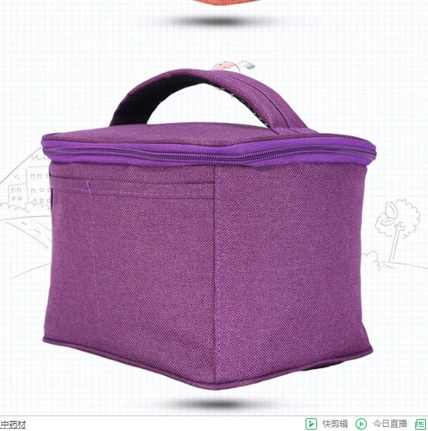 Kleine Verdikte Oxford Doek Draagbare Aluminiumfolie Geïsoleerde Lunch Tas Ice Pack Picknick Doos Voedsel Melk Fruit Isolatie Handtas 3: purple