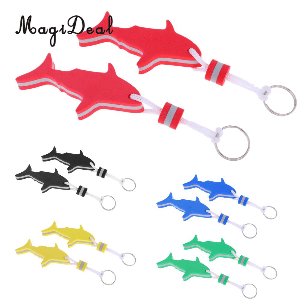MagiDeal 2 Pezzi Marine A Forma di Squalo EVA Galleggiante Portachiavi Portachiavi Chiave di Acqua Galleggiante per Radting Surf Accessori Barca A Remi