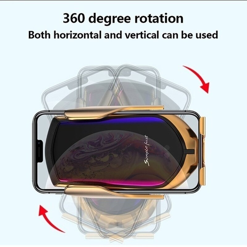 Caricabatteria Per Auto senza fili Per Samsung S10e S10 S9 S8 Più Nota 10 + 9 8 Simplefast Automatica del Sensore Supporto Del Telefono wirless Caricabatterie Veloce