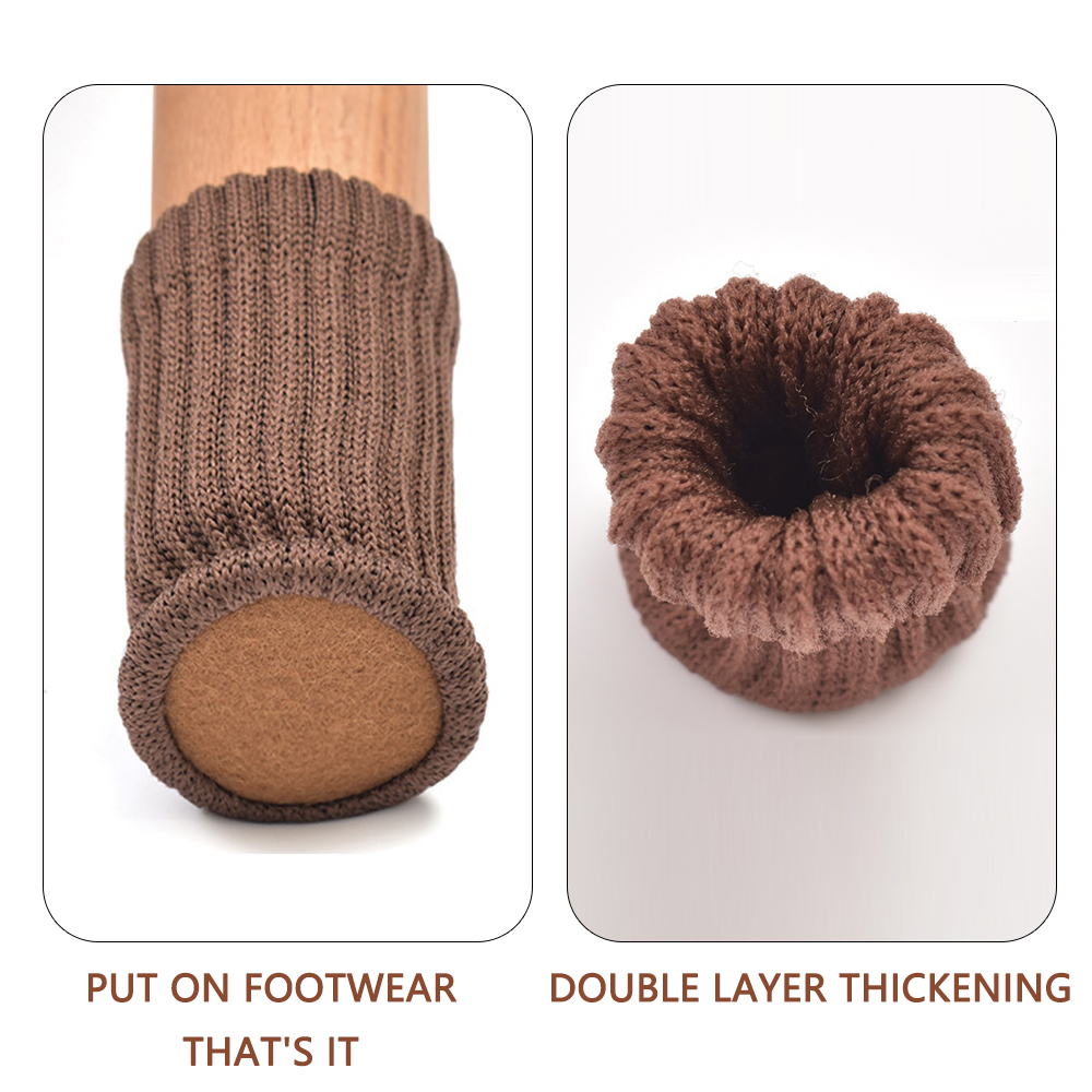 16 Stuks Stoelpoten Sokken Gebreide Meubels Voeten Vloerbeschermers Antislip Pads Stille Dikker Tafel Stoelpoot Sokken covers