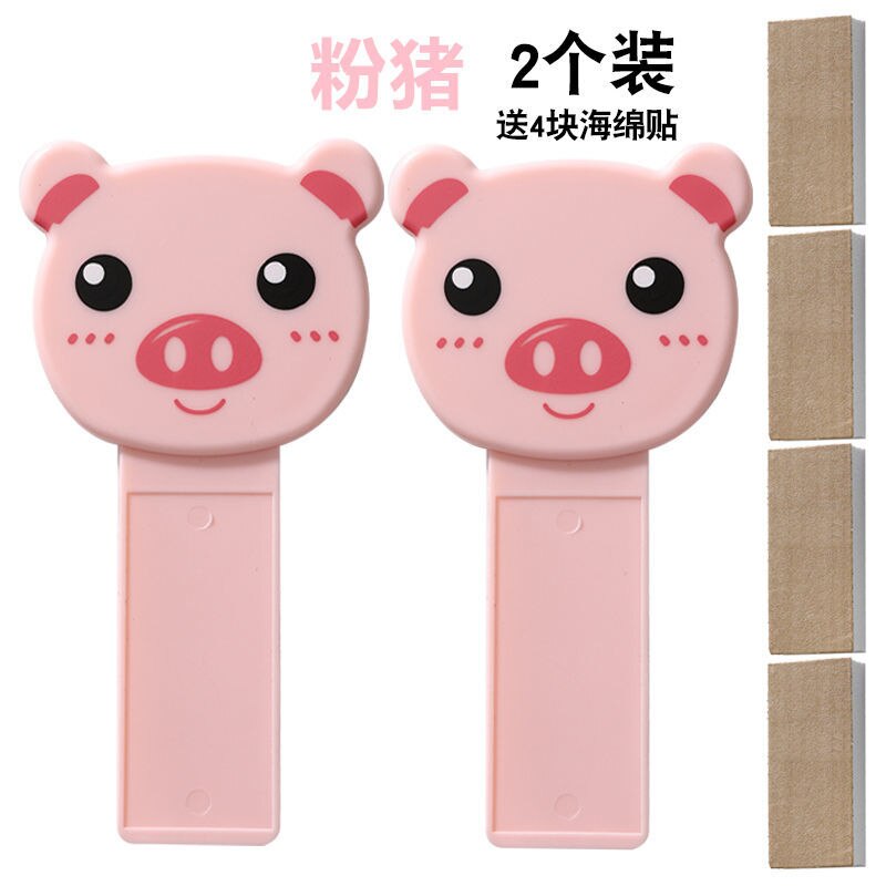 2Pc Cartoon Draagbare Nordic Transparante Wc-bril Lifter Wc Lifting Apparaat Raak Wc-deksel Handvat Wc Accessoires: pig 2pcs