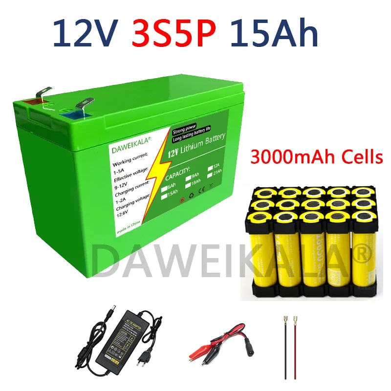12 V 18650 Lithium-Akku, 3S7P, wiederaufladbarer Akku für Solarenergie, Elektrofahrzeug-Akku, LED, Outdoor-Campingausrüstung: Rosa