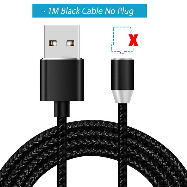 1 M 2 M Mikro USB Magnetische Kabel USB Typ C Schnur für Samsung Magnet Kabel Stecker Handy, Mobiltelefon USB Ladegerät kabel Ladung Kabel 2A 2.4A: nur 1M Schwarz Kabel