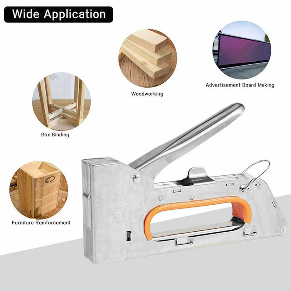 Staple Gun 3 in 1 Heavy Duty with Staple Remover and 1008F Staples 3 Way Tacker Hand Operated Steel Stapler Brad Nail