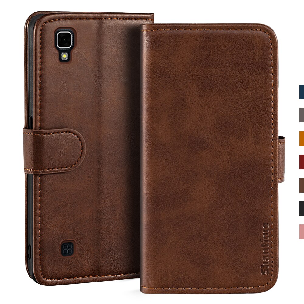 Case For LG X Power Case Magnetic Wallet Leather Cover For LG X Power Stand Coque Phone Cases: Dark brown