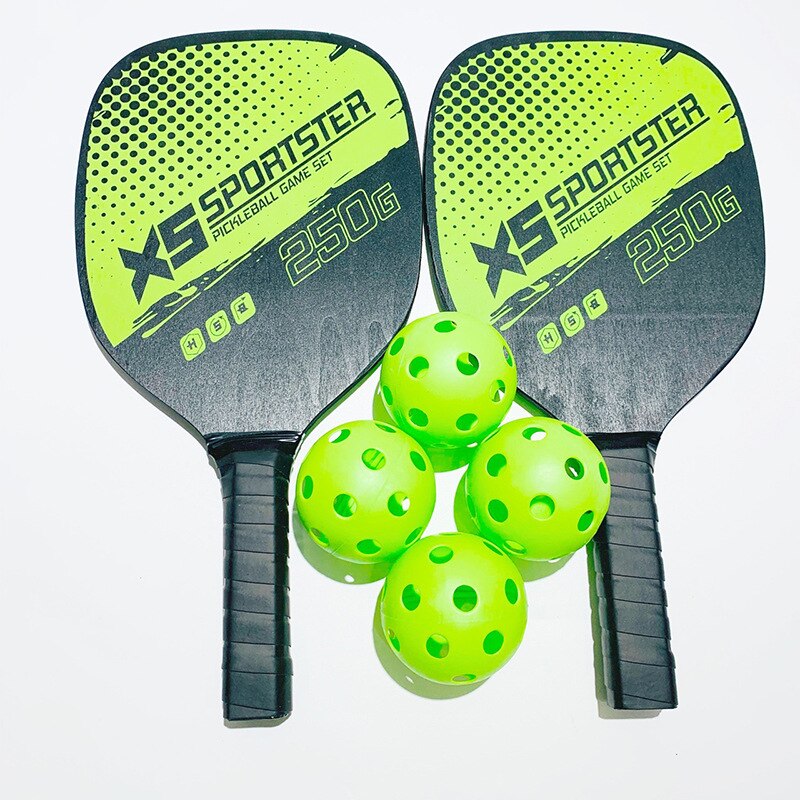 Camwin-Juego de palas Pickleball profesionales, 2 raquetas y 4 bolas de Pickleball con cubierta de bolsa, novedad de madera,