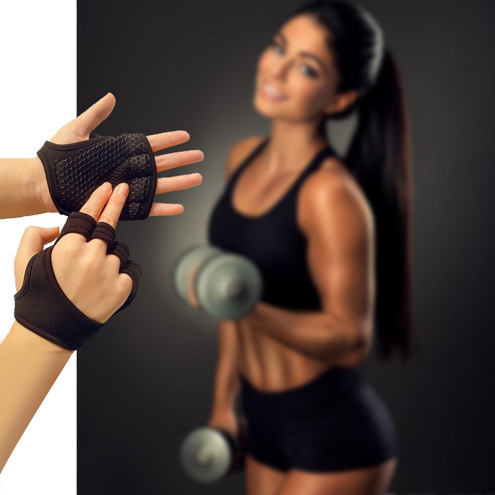 1 pair Sports Body Building Gymnastics Grips Hand Fitness Gloves Women Protector Men Gloves Training Lifting Weight W6K9