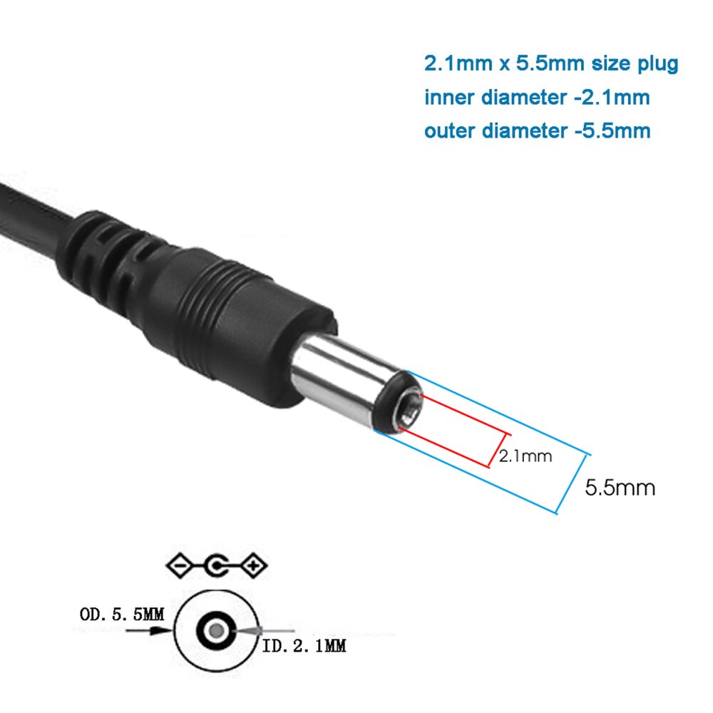 Cable de alimentación cargador kebidumei de USB de 5 V a enchufe CC de 5,5mm/Cable de alimentación USB para MP3/MP4 jugador