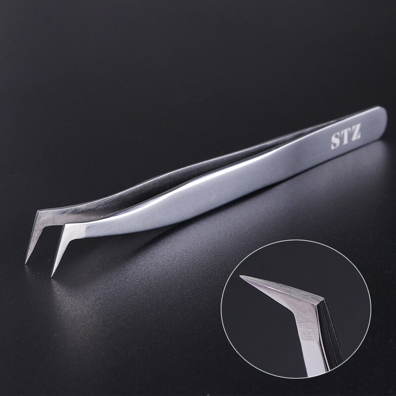 STZ 1pcs Rvs Wimper Extension Pincet Rechte Gebogen Curler Voor Wimper-valse Clip Makeup Nail Art Gereedschap s01-05