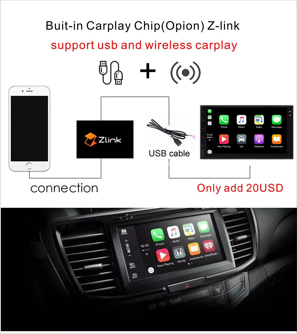 Buit-In Carplay Chip Voor Android Auto Navigatie Gps Met Smart Link Ondersteunt Ios Telefoons