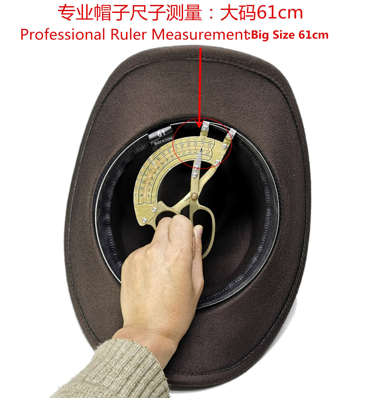 Big Large Plus Size 61CM Retro Women Men Wool Wide Brim Cowboy Western Cowgirl Hat Formal Bowler Cap Skull Leather Band Band