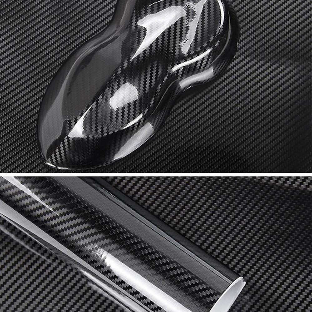 Bilstyling blank svart 6d karbonfiber vinylfilm bilinnpakning 6d karbonfolie blanke linjer gjør-det-selv bil tuning-klistremerke