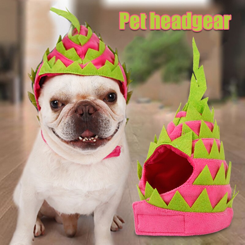 Halloween Pet Dragon Fruit Hat Costume Puppy Dog Cats Party Headwear Accessory Deco For Dogs Cats PR