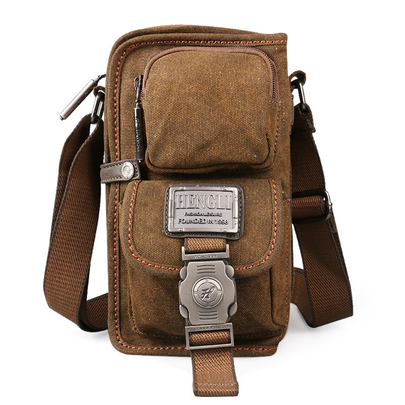 ! canvas versatile casual shoulder messenger bags for men retro travel bag: Default Title