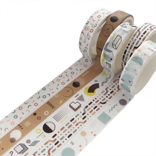 5 rouleaux/Ensemble BRICOLAGE Washi Ruban Auto-Adhésif Facile à Déchirer multi-usage Facilement Déchiré Washi pour Planificateur Fournitures: 5