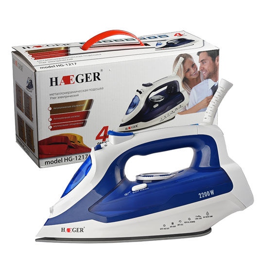 2200 W Elektrische Ijzer Kleren Teflon Stoomstrijkijzer Handheld Flatiron Thuis Kledingstuk Strijkmachine: Blauw / Au
