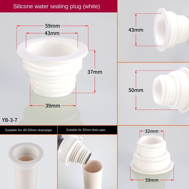 Schlecht waschbecken waschbecken rohr Deodorant Abdichtung Ring dekorative abdeckung 40/50/75 silikon stecker Anti-rückkehr wasser und insekten: 40-50 Weiß Siegel