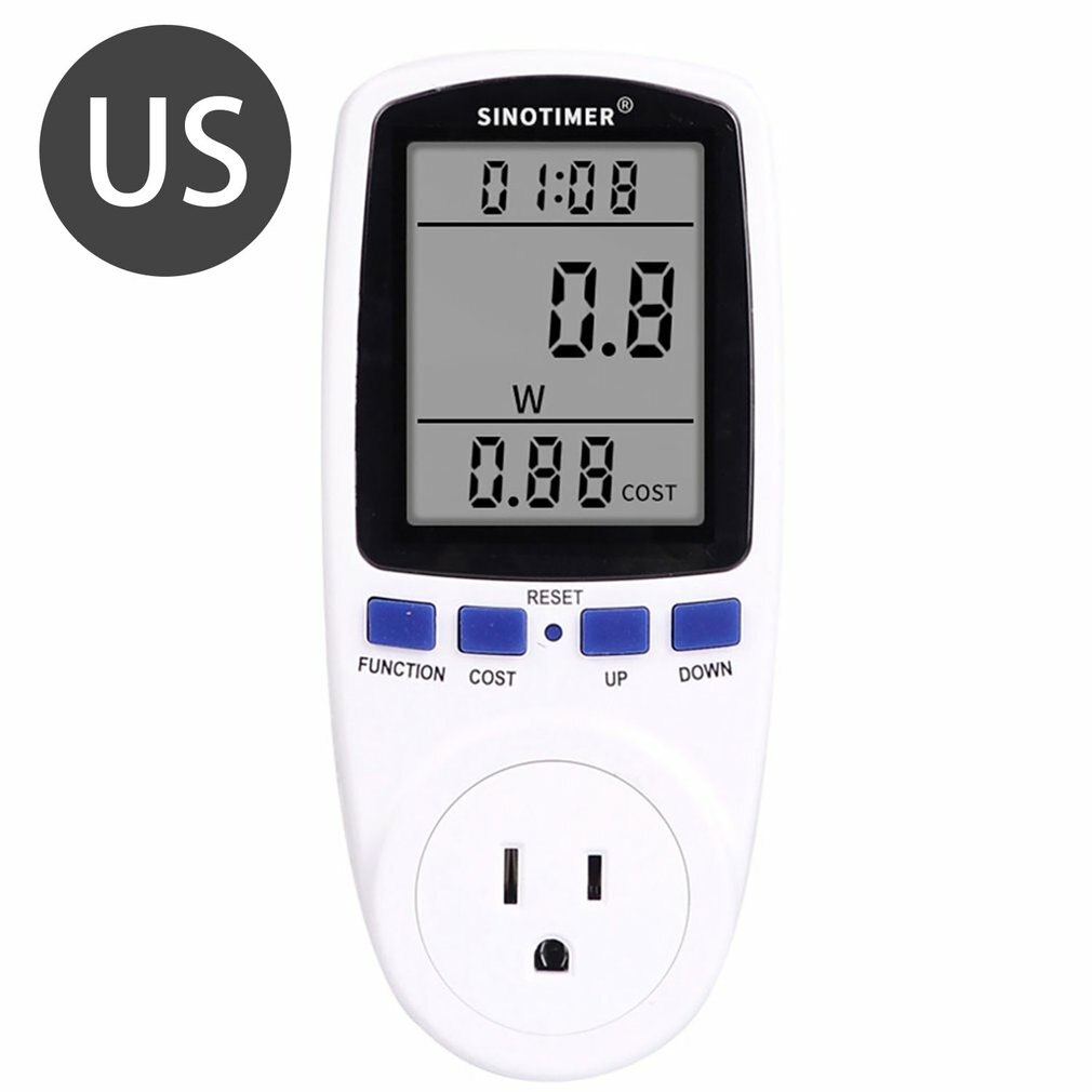 EU BR UK Plug Socket Digital Wattmeter Meter Power Consumption Watt Energy Meter KWh AC 220V 110V Electricity Analyzers Monitors: US