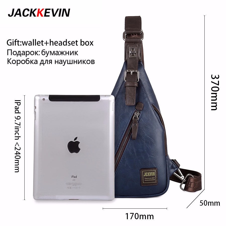 JackKevin Männer der Crossbody-tasche Diebstahlsicher Drehbare Taste Öffnen Leder Brust Taschen Männer Schulter Taschen Brust Taille Pack