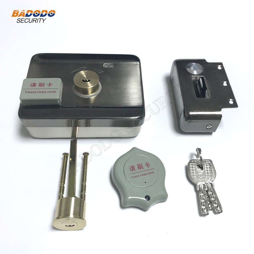 Electric lock motor lock support 125KHz RFID card mechanical keys to open the door for access control home security