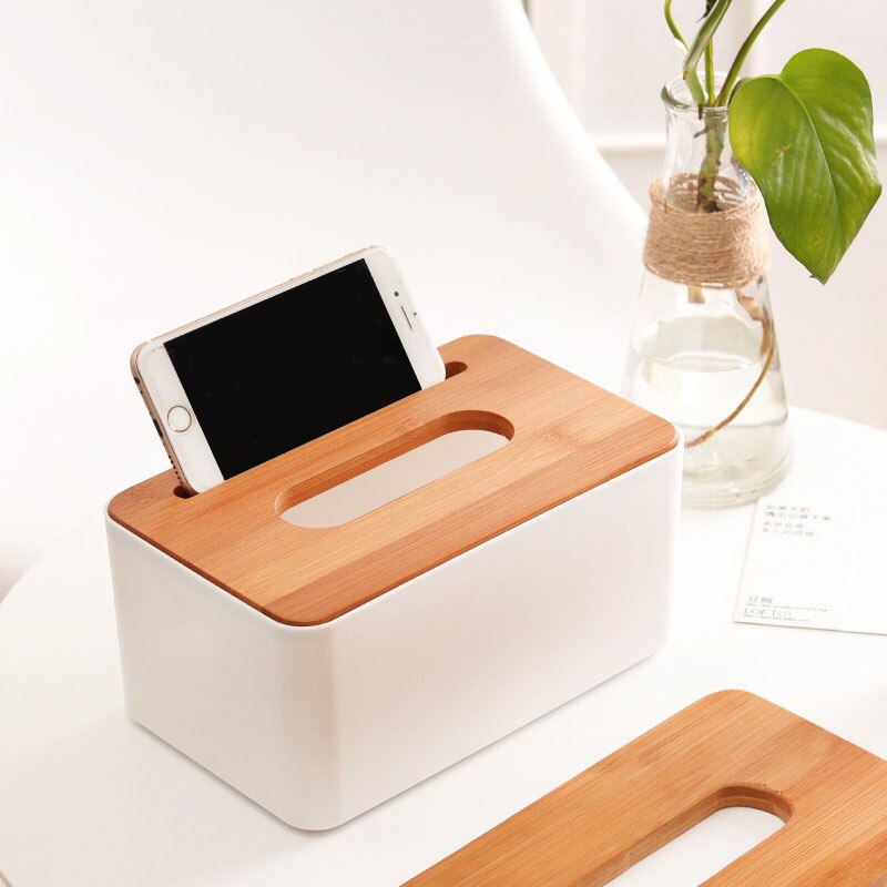 Solid Wood Napkin Holder Square Shape Wooden Plastic Tissue Box Case Home Kitchen Paper Holdler Storage Box Accessories