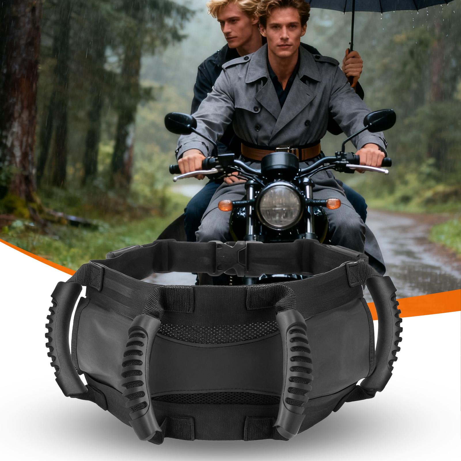 Motorcycle Passenger Harness Adjustable Grips Motorcycle Passenger Belt Grip Grab For Riders Kids Adults ATV Snowmobile