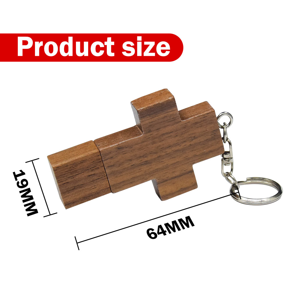 USB (gratis logo) creatief houten kruis Christian usb 2.0 flash drive 4GB 8GB 16GB 32GB 64GB pen drive memory stick Flash Disk