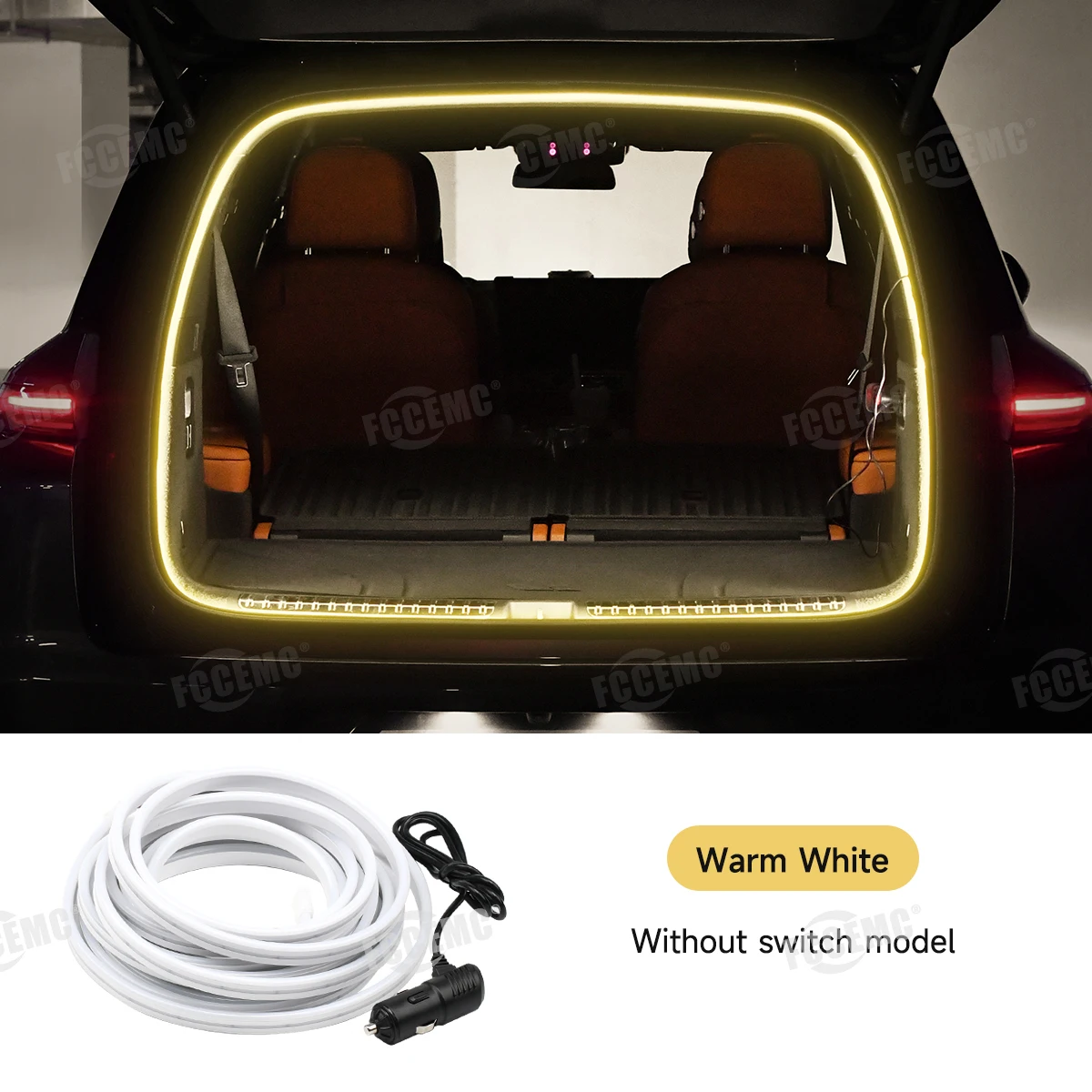 Luz LED para maletero de coche, 12V, iluminación para compartimento de equipaje, 5M, se puede cortar, Sensor impermeable, barra de luz, accesorios universales para automóvil: Azul