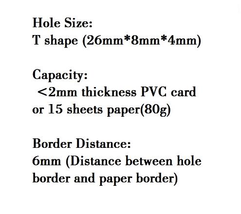 T Vorm Perforator T Type Slot Shape Cutter Puncher Punch Tang Hole Papier Pvc Plastic Id Identiteit Cut Card mobiele Telefoon Film