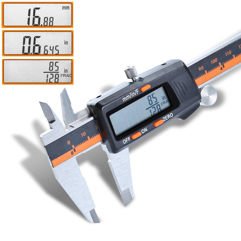 Stainless Steel Digital LCD Display Vernier Caliper 150mm Fraction MM Inch High Precision Stainless Steel Vernier Caliper