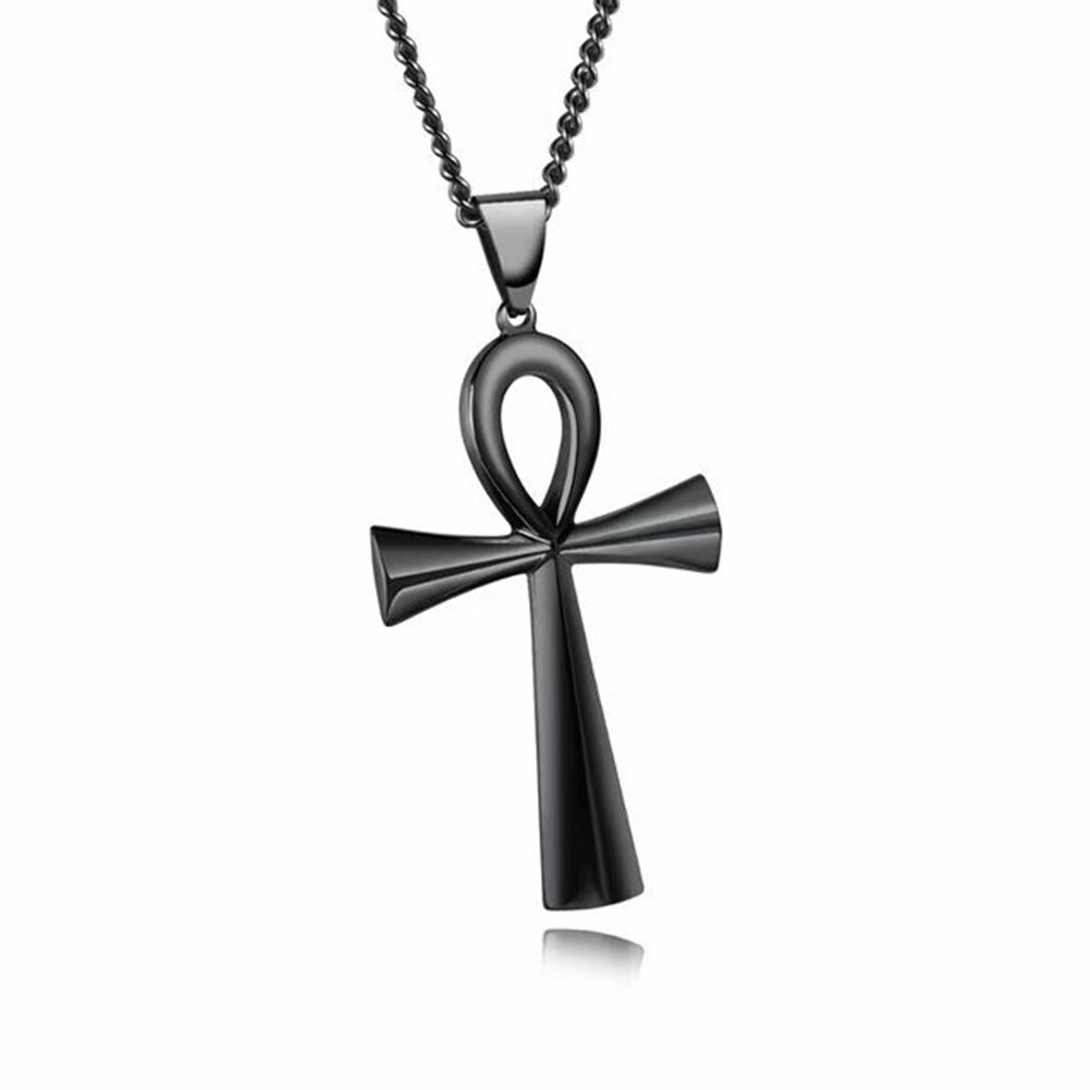 Religia egipski Ankh krucyfiks naszyjniki krzyż wisiorek ze stali nierdzewnej symbol życia krzyż naszyjniki biżuteria prezenty: W kolorze jasnożółtym, złotym