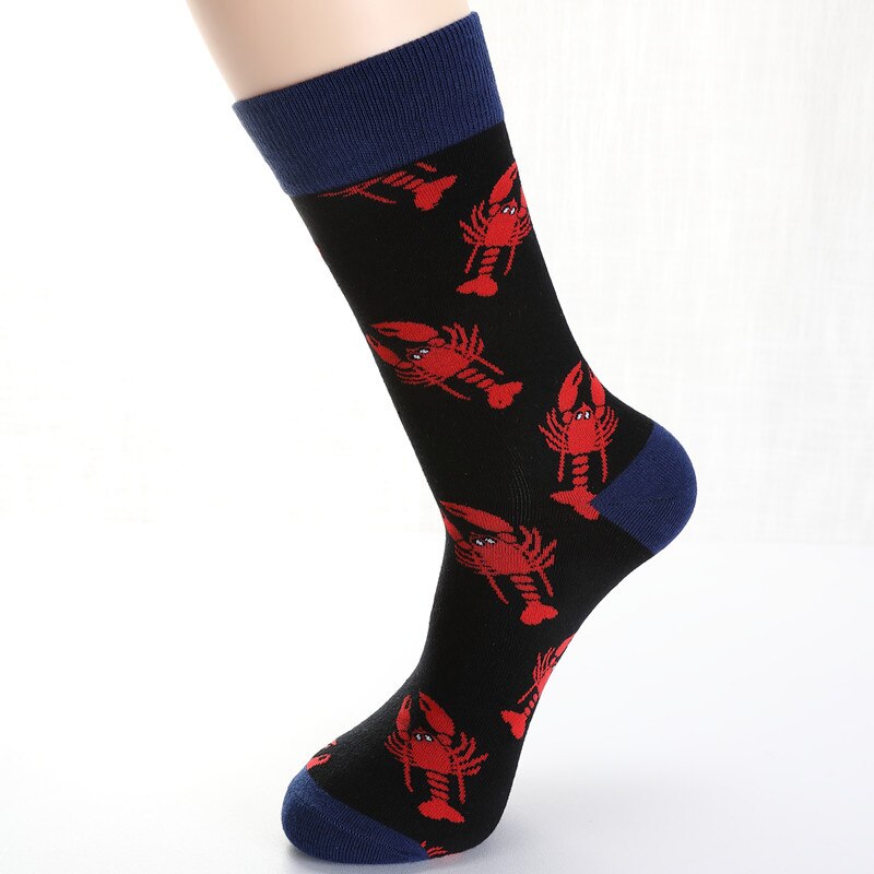 Calcetines cómodos con estampado de tiburón para hombre, medias divertidas de estilo casual, ideal para monopatín o boda, con diseños geométricos,