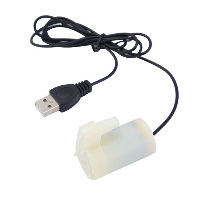 Micro Mini Submersible Water Pump Fish Tanks Aquarium Usb Powered DC 5V 2-3L/min M68E: Vertical White