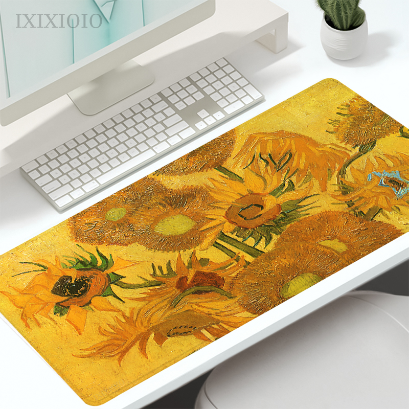 Van Gogh Oil Painting Mouse Pad Gaming XL Home Mousepad XXL Mouse Mat Office Natural Rubber Soft Gaming laptop Desktop Mouse Pad: XXL / Dark Brown