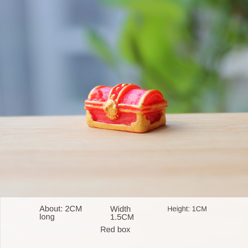 Diver Treasure Chest Box Antique Fish Tank Aquarium Decoration Landscape Ornaments Environmental Protection Resin Craft: Red box