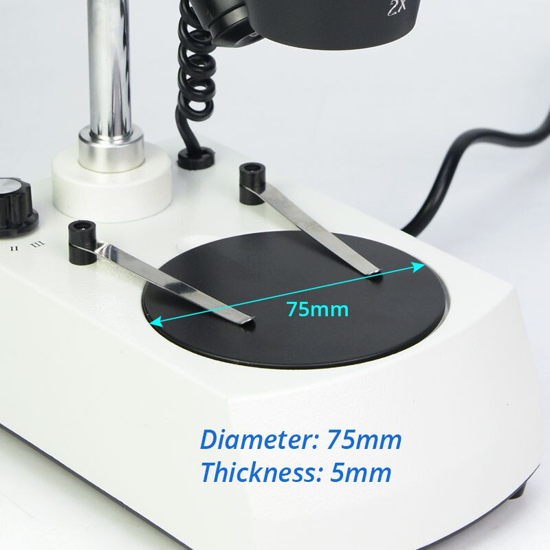 Stereo Microscoop Bodem Plastic Ronde Podium Plaat Zwart Wit Werken Board Diameter 60Mm 75Mm 95Mm 100Mm optionele: 75mm