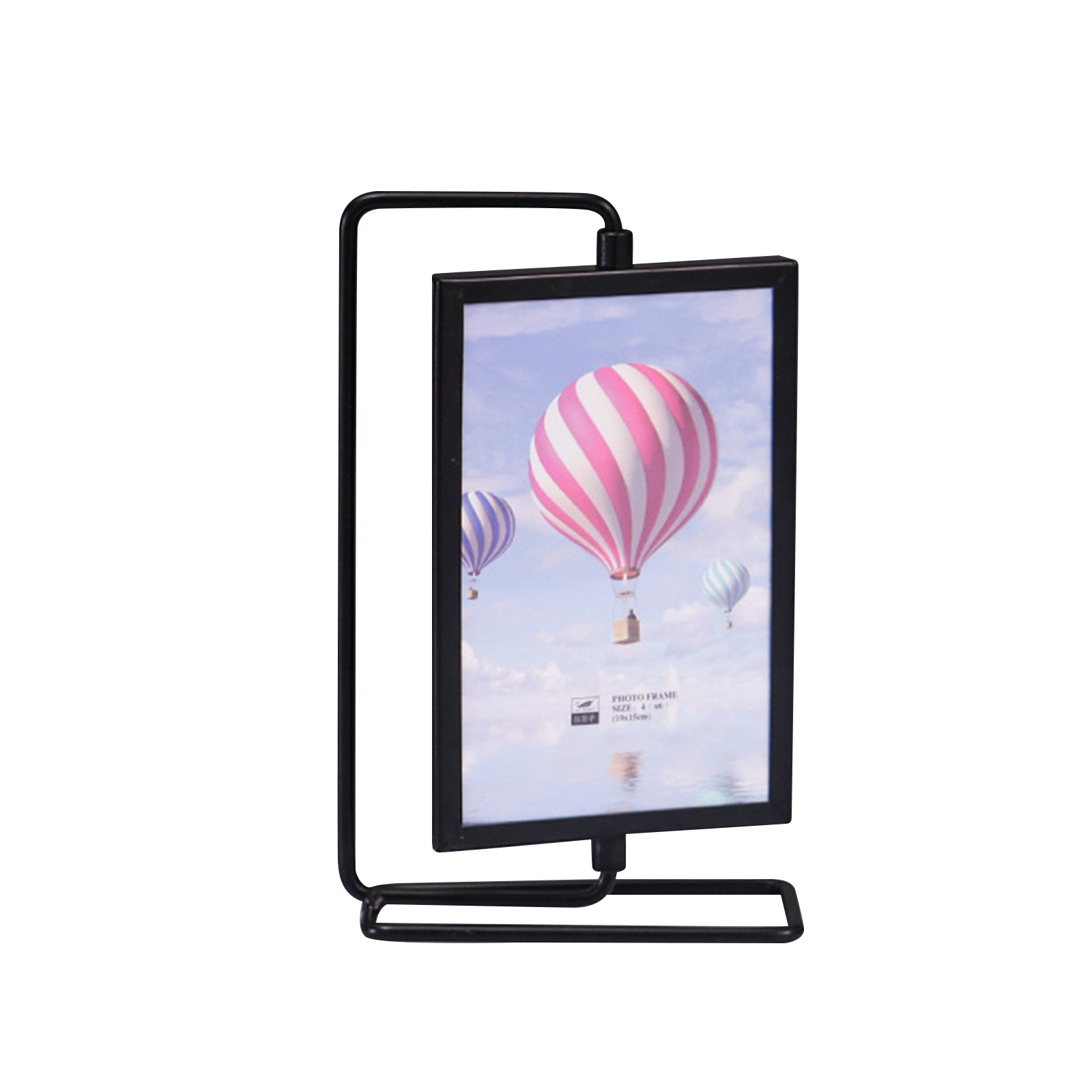 Soporte de exhibición de tarjetas con adorno frontal de cristal, marco de fotos giratorio para oficina, familia, boda, amor, granja, hogar: Rojo