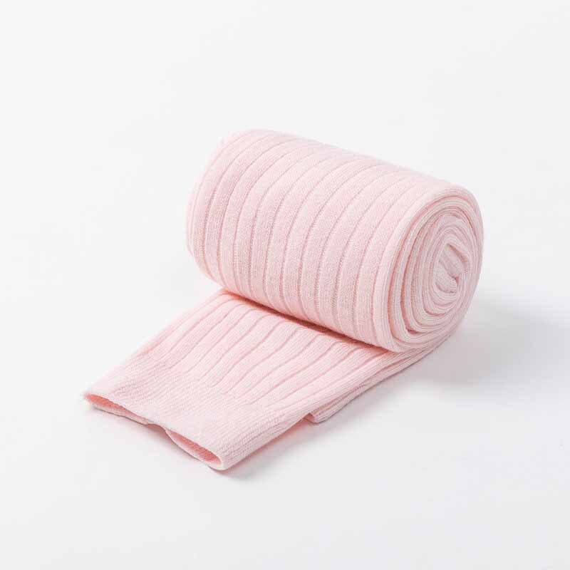 Herfst Dubbele Naald Kinderen Leggings Peuter Meisjes Kleding Gekamd Katoen Geribbelde Kinderen Leggings Zachte Gebreide Broek Voor Meisjes: pink / L fIt 90-100cm