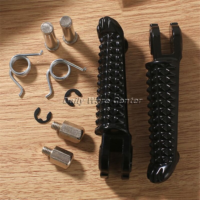 1 Paar Zwarte Motorfiets Voor Footrest Aluminium Voetsteunen Rest Sportster Touring Voor Yamaha YZF R1 1998 YZF R6 99-12