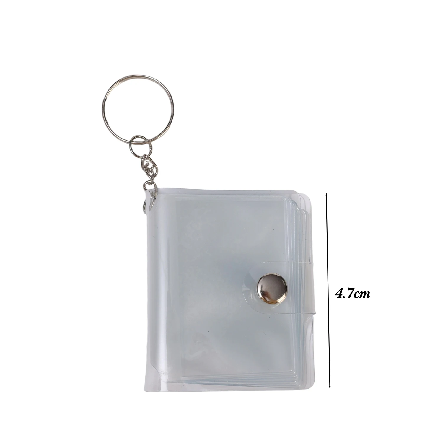 Mini llavero de álbum de fotos de 18 páginas, pequeño álbum de fotos instantáneo, colgante de identificación, almacenamiento de fotos, llavero de bolsillo intersticial, memoria de amante: Blanco