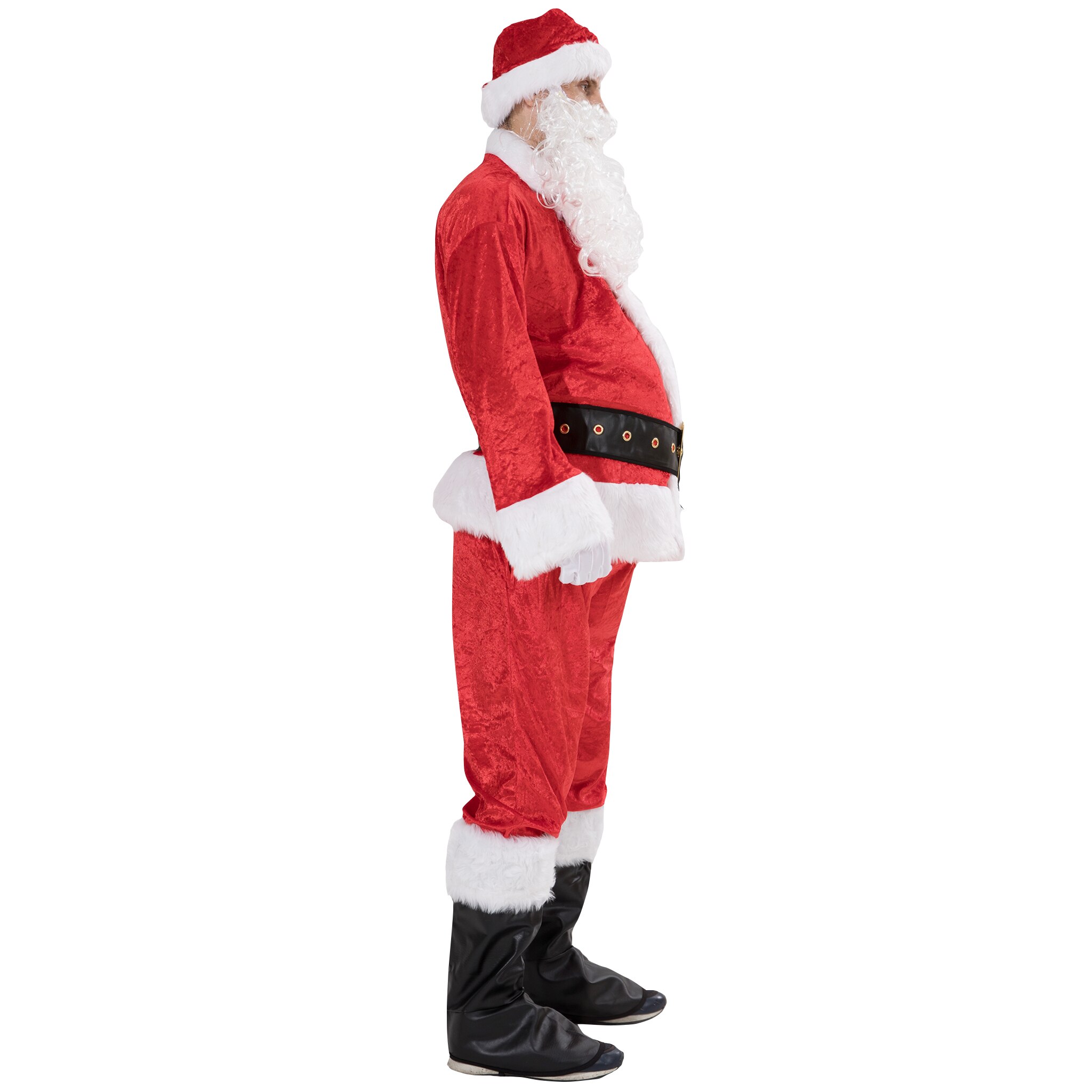 Snailify Men Santa Claus Costume Adult Flannel Santa Costumes 7 pcs Suit