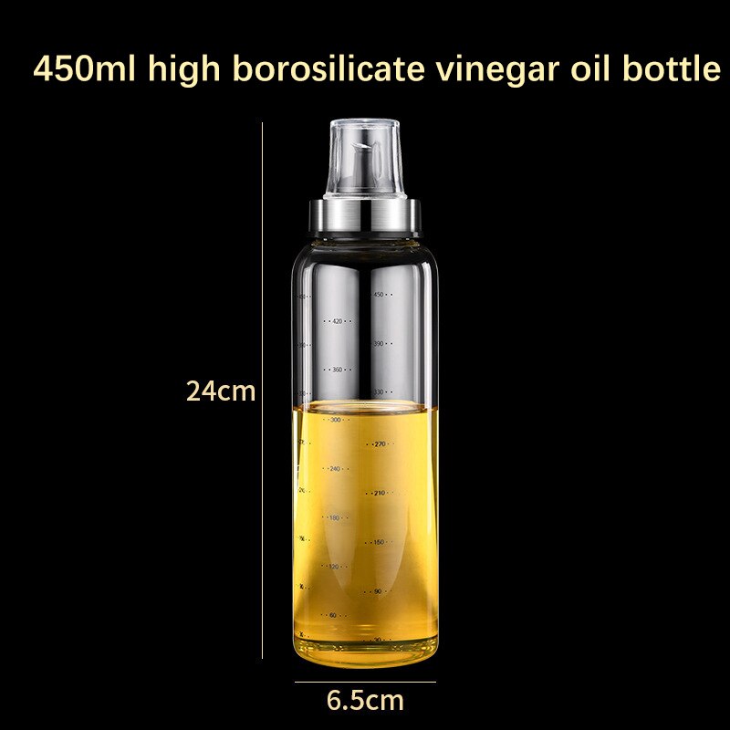 Cooking Seasoning Bottle Oil Vinegar Dispenser Soy Sauce Olive Glass Oil Bottle Oil Container Honey Pot Condiment Bottles tools: 450ml Newoil bottle