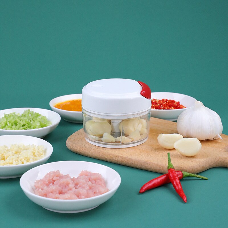 Trække hvidløg/løg hakker knuser presse manuel food cutter processor til frugt grøntsager kød køkken værktøj mini mad hakker