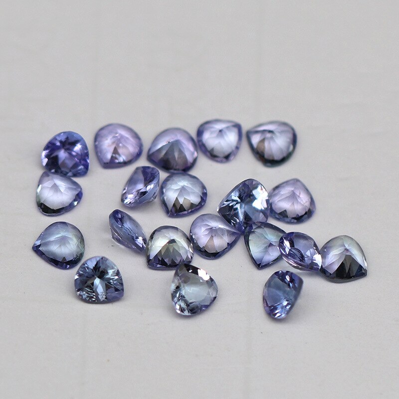 Shipei 1 Pcs 4*4 Mm Liefde Hart Natuurlijke Blauw Paars Tanzanite Losse Edelsteen Diy Decoratie Sieraden Accessoires